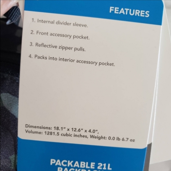 ✅️ Columbia Packable 21L Camo Backpack - Picture 8 of 8